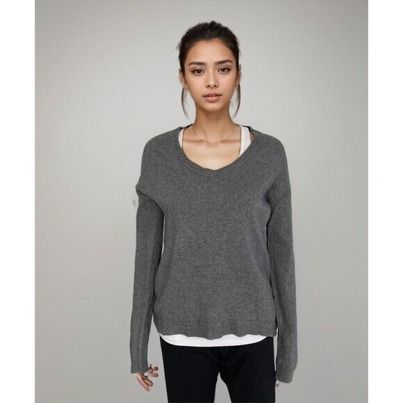 Banana Republic Touch of Cashmere Merino Blend Sweater Grey Women Loose Fit Sz S - Picture 1 of 9